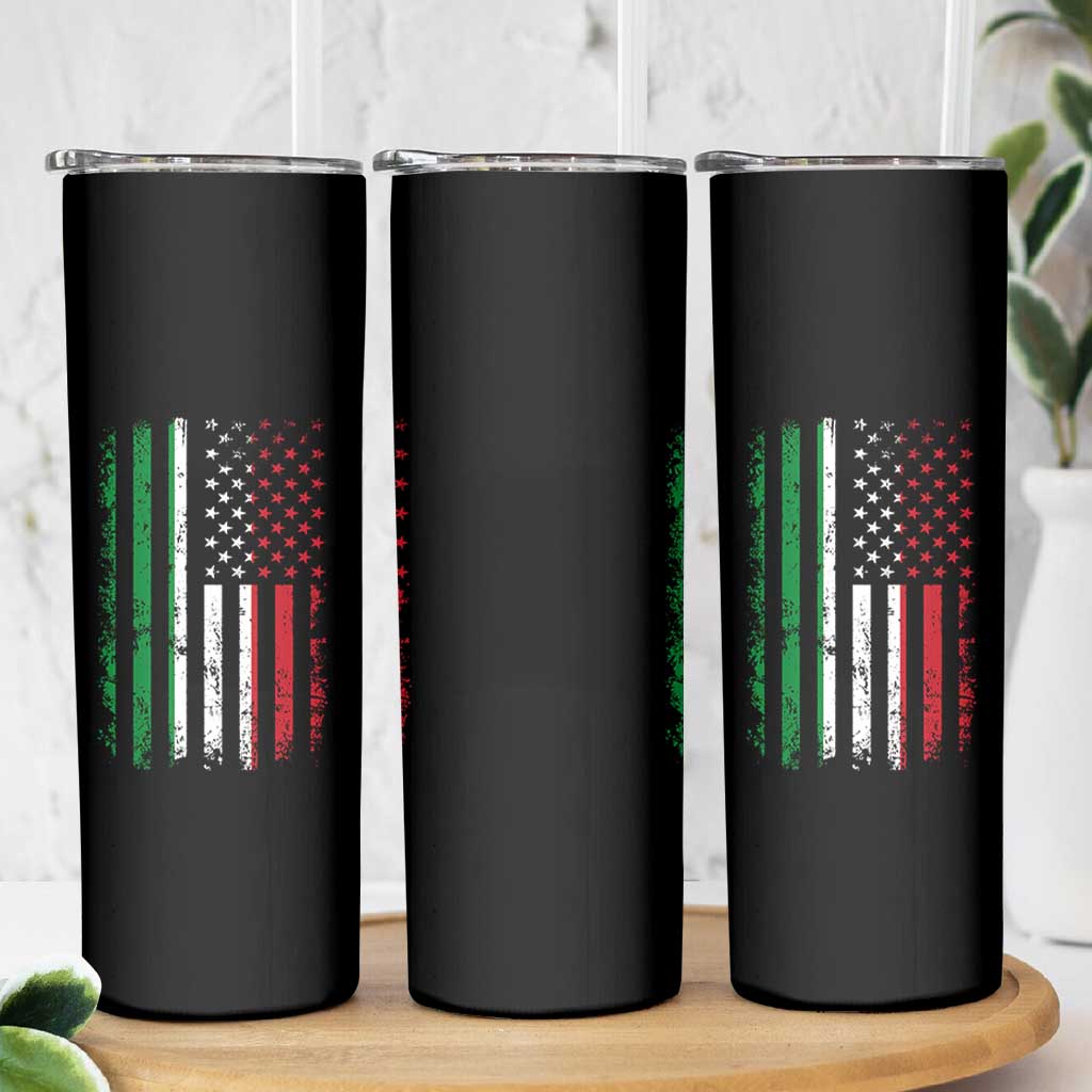 Italian American Flag Skinny Tumbler Retro Italian Family Italy Flag - Wonder Print Shop