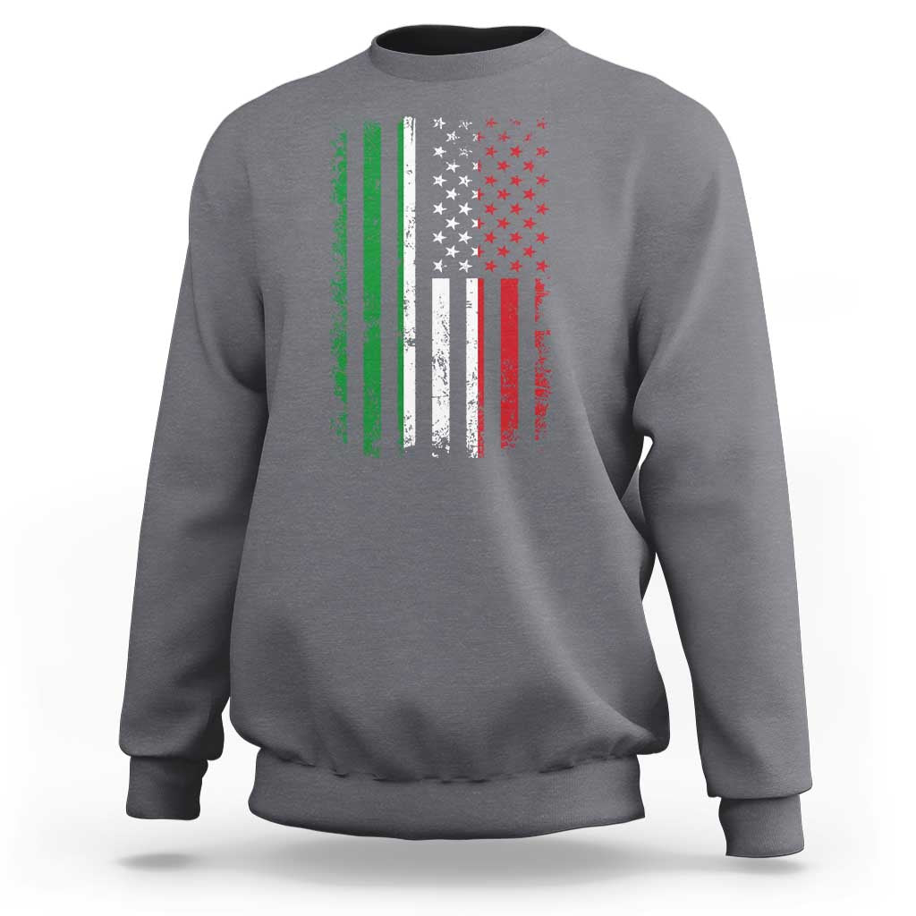 Italian American Flag Sweatshirt Retro Italian Family Italy Flag - Wonder Print Shop