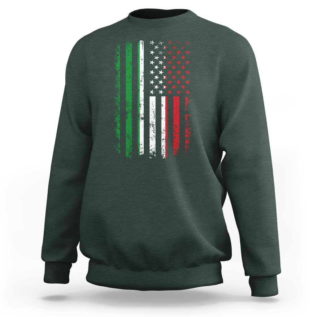 Italian American Flag Sweatshirt Retro Italian Family Italy Flag - Wonder Print Shop