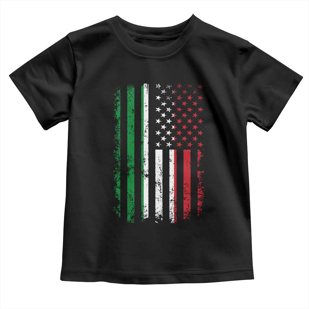 Italian American Flag Toddler T Shirt Retro Italian Family Italy Flag - Wonder Print Shop