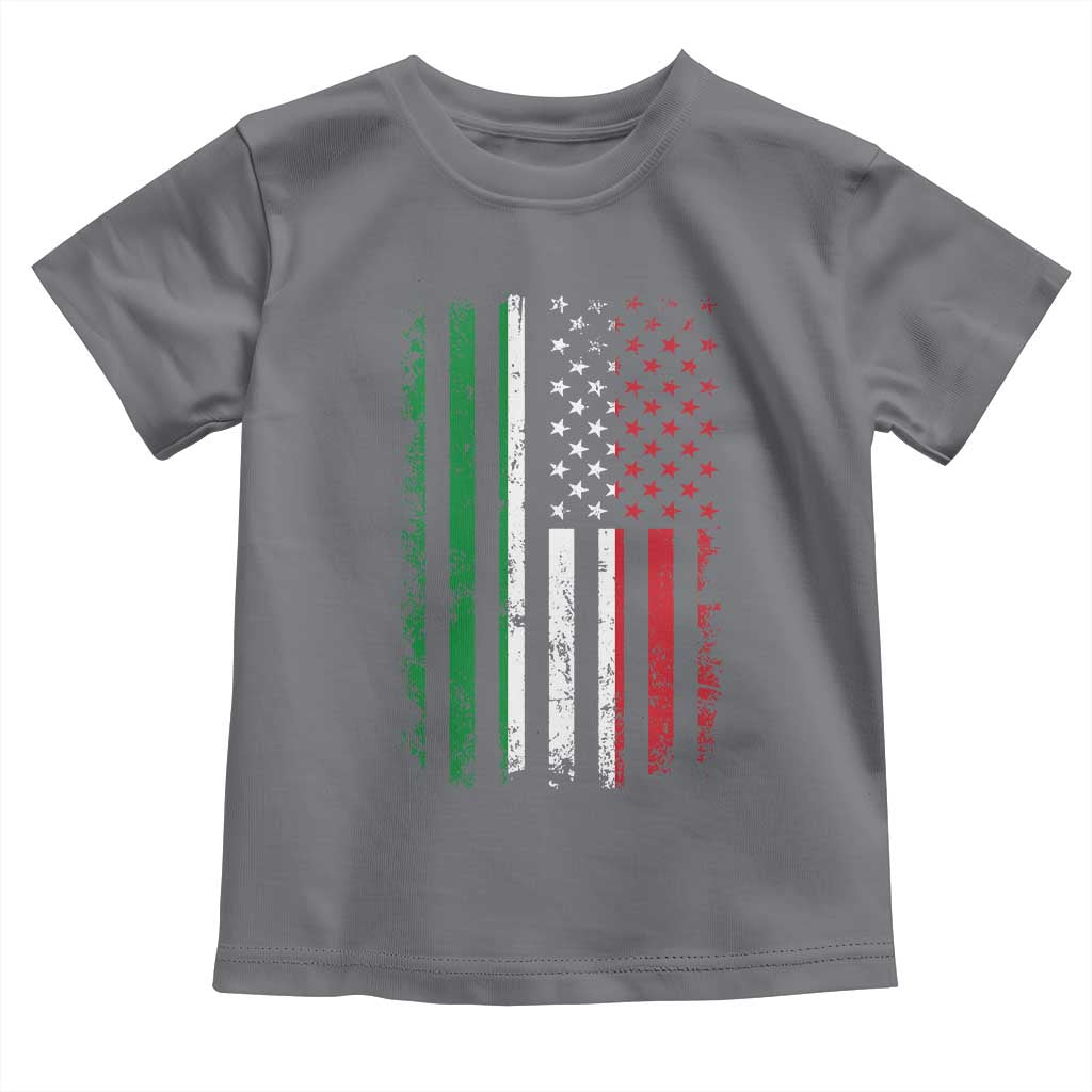 Italian American Flag Toddler T Shirt Retro Italian Family Italy Flag - Wonder Print Shop