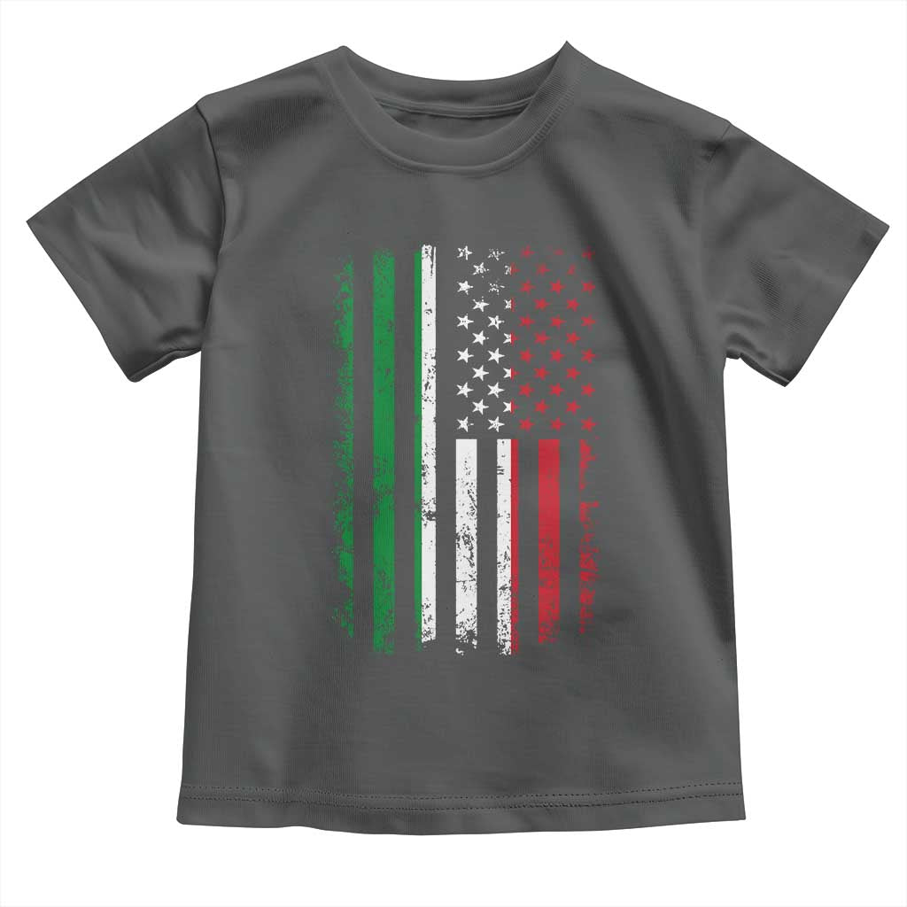 Italian American Flag Toddler T Shirt Retro Italian Family Italy Flag - Wonder Print Shop