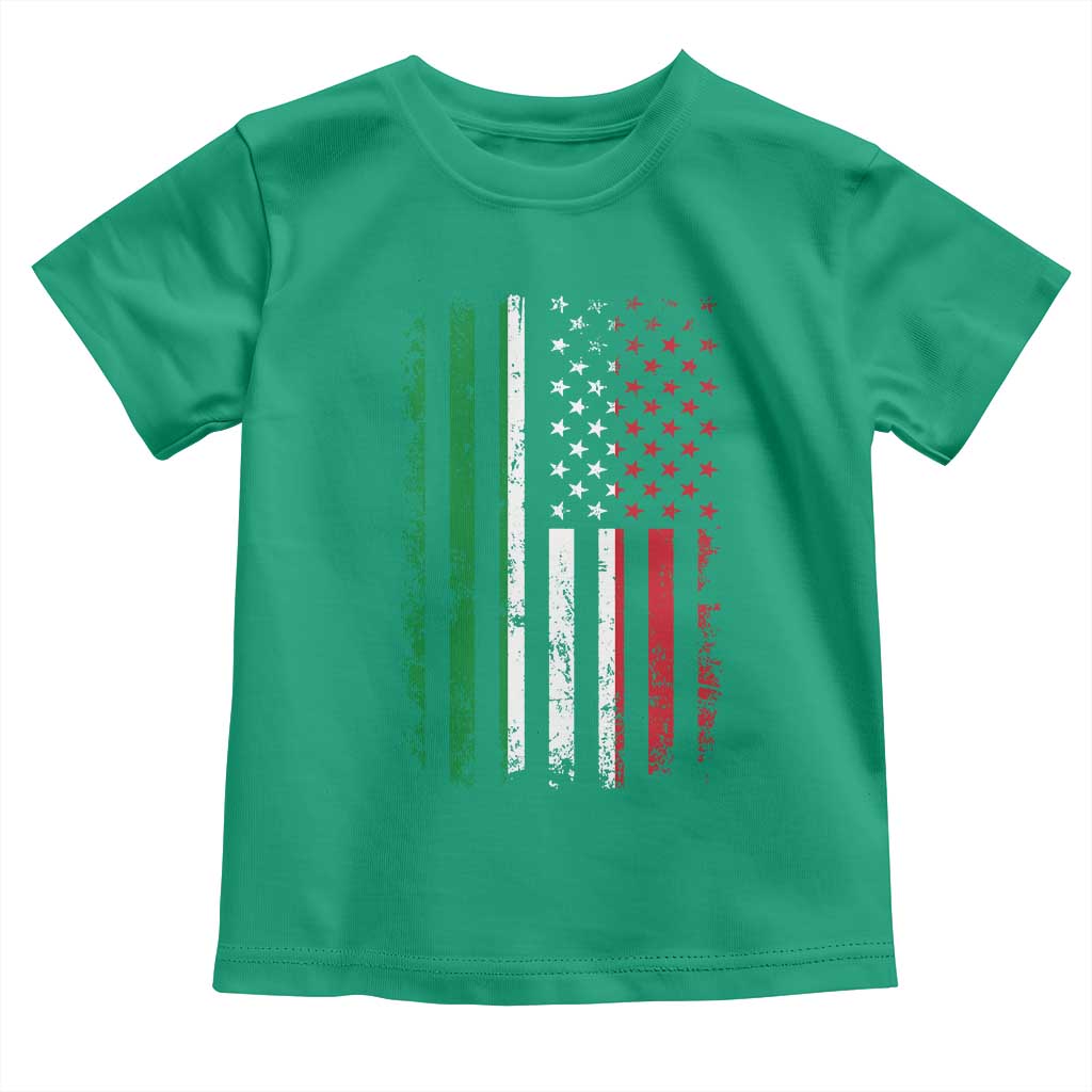 Italian American Flag Toddler T Shirt Retro Italian Family Italy Flag - Wonder Print Shop
