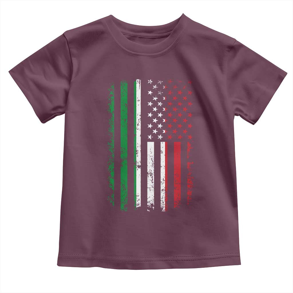 Italian American Flag Toddler T Shirt Retro Italian Family Italy Flag - Wonder Print Shop