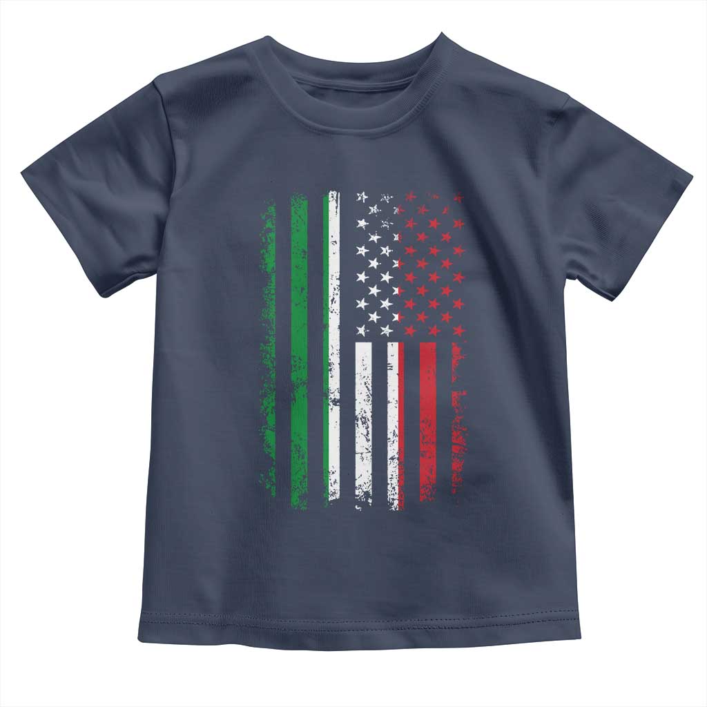 Italian American Flag Toddler T Shirt Retro Italian Family Italy Flag - Wonder Print Shop