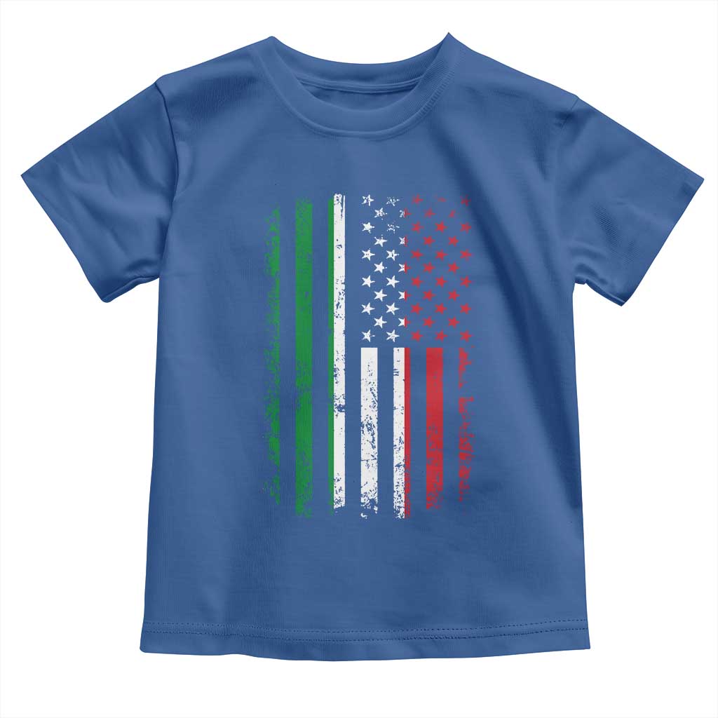 Italian American Flag Toddler T Shirt Retro Italian Family Italy Flag - Wonder Print Shop