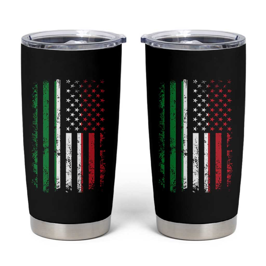 Italian American Flag Tumbler Cup Retro Italian Family Italy Flag - Wonder Print Shop