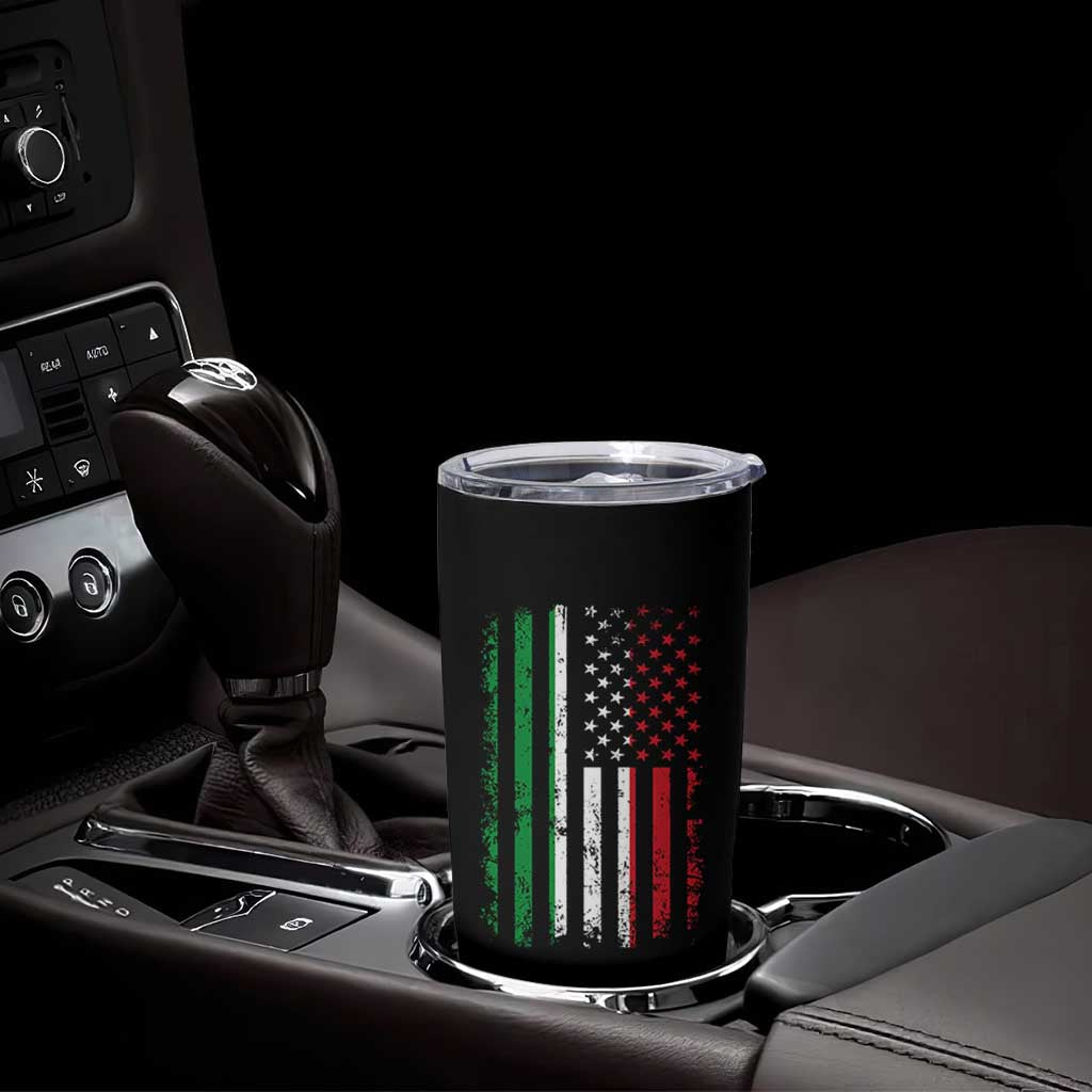 Italian American Flag Tumbler Cup Retro Italian Family Italy Flag - Wonder Print Shop