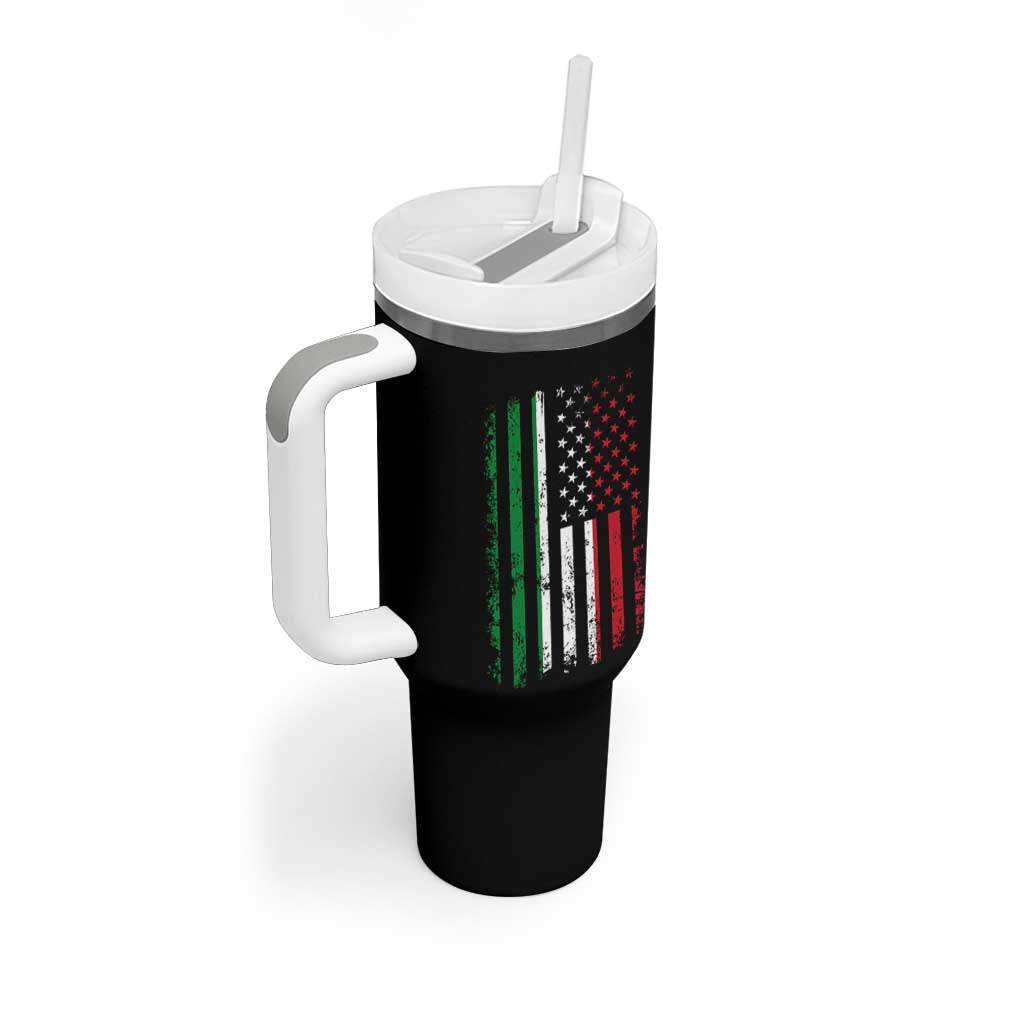 Italian American Flag Tumbler With Handle Retro Italian Family Italy Flag - Wonder Print Shop