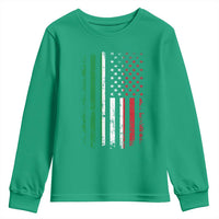 Italian American Flag Youth Sweatshirt Retro Italian Family Italy Flag - Wonder Print Shop