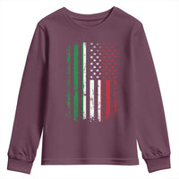 Italian American Flag Youth Sweatshirt Retro Italian Family Italy Flag - Wonder Print Shop