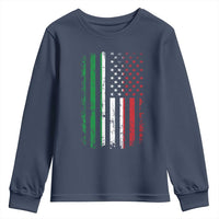Italian American Flag Youth Sweatshirt Retro Italian Family Italy Flag - Wonder Print Shop