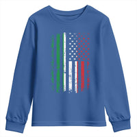 Italian American Flag Youth Sweatshirt Retro Italian Family Italy Flag - Wonder Print Shop