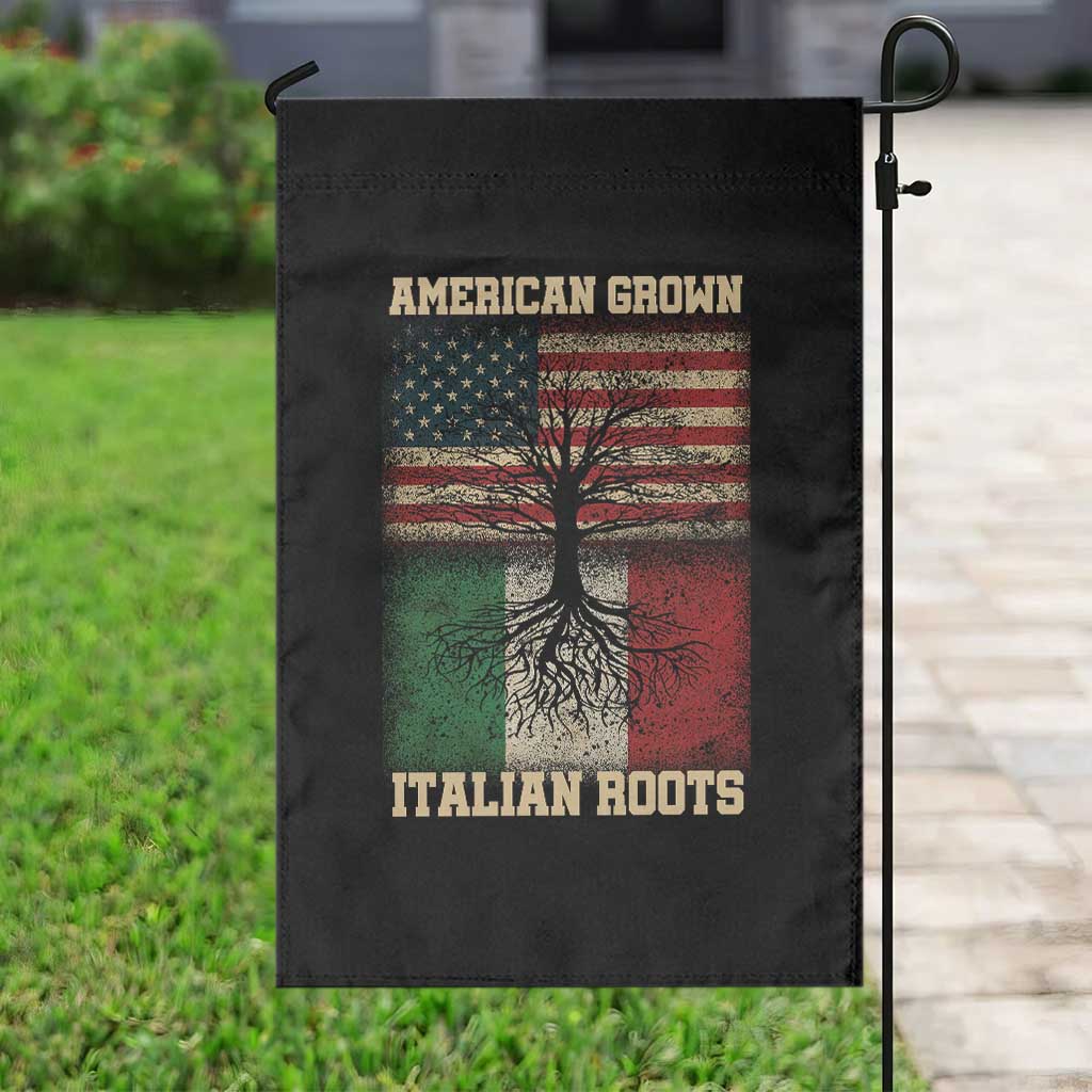 American Grown Italian Roots Garden Flag USA Italy Flag Family Tree Italian - Wonder Print Shop