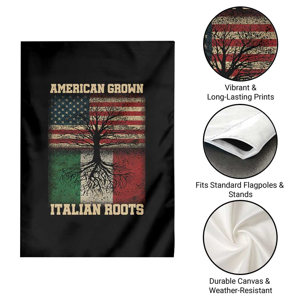 American Grown Italian Roots Garden Flag USA Italy Flag Family Tree Italian - Wonder Print Shop