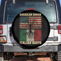 American Grown Italian Roots Spare Tire Cover USA Italy Flag Family Tree Italian - Wonder Print Shop