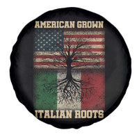 American Grown Italian Roots Spare Tire Cover USA Italy Flag Family Tree Italian - Wonder Print Shop