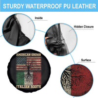 American Grown Italian Roots Spare Tire Cover USA Italy Flag Family Tree Italian - Wonder Print Shop