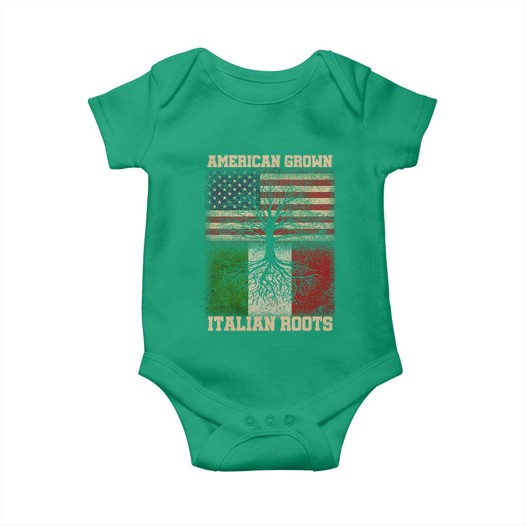 American Grown Italian Roots Baby Onesie USA Italy Flag Family Tree Italian - Wonder Print Shop