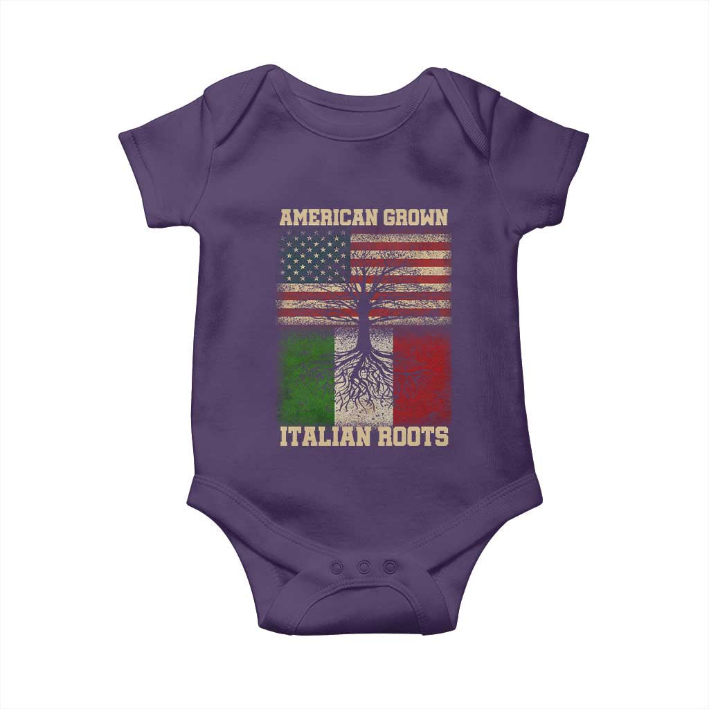 American Grown Italian Roots Baby Onesie USA Italy Flag Family Tree Italian - Wonder Print Shop