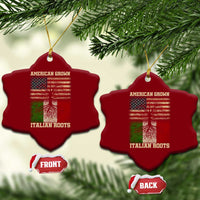 American Grown Italian Roots Ceramic Ornament USA Italy Flag Family Tree Italian - Wonder Print Shop