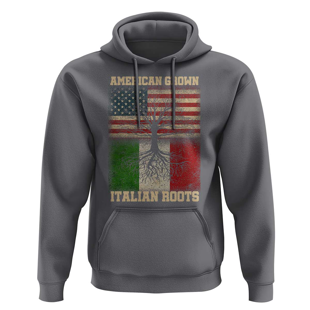 American Grown Italian Roots Hoodie USA Italy Flag Family Tree Italian - Wonder Print Shop