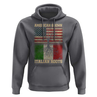 American Grown Italian Roots Hoodie USA Italy Flag Family Tree Italian - Wonder Print Shop