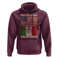American Grown Italian Roots Hoodie USA Italy Flag Family Tree Italian - Wonder Print Shop