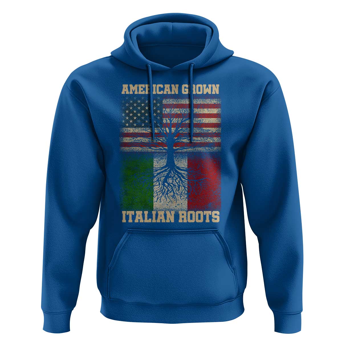 American Grown Italian Roots Hoodie USA Italy Flag Family Tree Italian - Wonder Print Shop