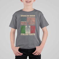 American Grown Italian Roots T Shirt For Kid USA Italy Flag Family Tree Italian - Wonder Print Shop