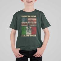 American Grown Italian Roots T Shirt For Kid USA Italy Flag Family Tree Italian - Wonder Print Shop