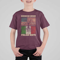 American Grown Italian Roots T Shirt For Kid USA Italy Flag Family Tree Italian - Wonder Print Shop