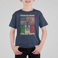 American Grown Italian Roots T Shirt For Kid USA Italy Flag Family Tree Italian - Wonder Print Shop