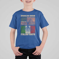 American Grown Italian Roots T Shirt For Kid USA Italy Flag Family Tree Italian - Wonder Print Shop
