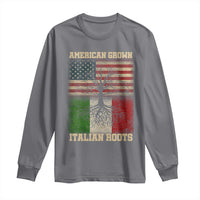 American Grown Italian Roots Long Sleeve Shirt USA Italy Flag Family Tree Italian - Wonder Print Shop