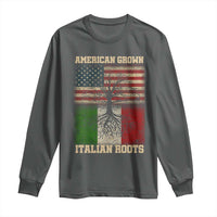 American Grown Italian Roots Long Sleeve Shirt USA Italy Flag Family Tree Italian - Wonder Print Shop