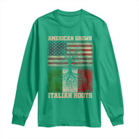 American Grown Italian Roots Long Sleeve Shirt USA Italy Flag Family Tree Italian - Wonder Print Shop