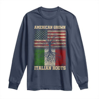 American Grown Italian Roots Long Sleeve Shirt USA Italy Flag Family Tree Italian - Wonder Print Shop