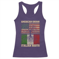 American Grown Italian Roots Racerback Tank Top USA Italy Flag Family Tree Italian - Wonder Print Shop