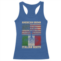 American Grown Italian Roots Racerback Tank Top USA Italy Flag Family Tree Italian - Wonder Print Shop
