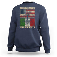 American Grown Italian Roots Sweatshirt USA Italy Flag Family Tree Italian - Wonder Print Shop