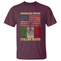 American Grown Italian Roots T Shirt USA Italy Flag Family Tree Italian - Wonder Print Shop