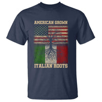American Grown Italian Roots T Shirt USA Italy Flag Family Tree Italian - Wonder Print Shop