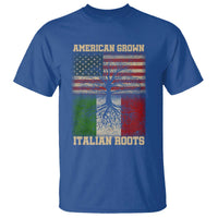American Grown Italian Roots T Shirt USA Italy Flag Family Tree Italian - Wonder Print Shop