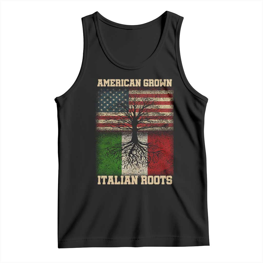 American Grown Italian Roots Tank Top USA Italy Flag Family Tree Italian - Wonder Print Shop