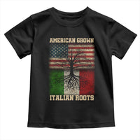 American Grown Italian Roots Toddler T Shirt USA Italy Flag Family Tree Italian - Wonder Print Shop
