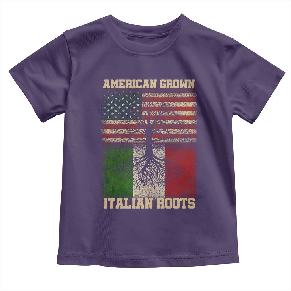 American Grown Italian Roots Toddler T Shirt USA Italy Flag Family Tree Italian - Wonder Print Shop