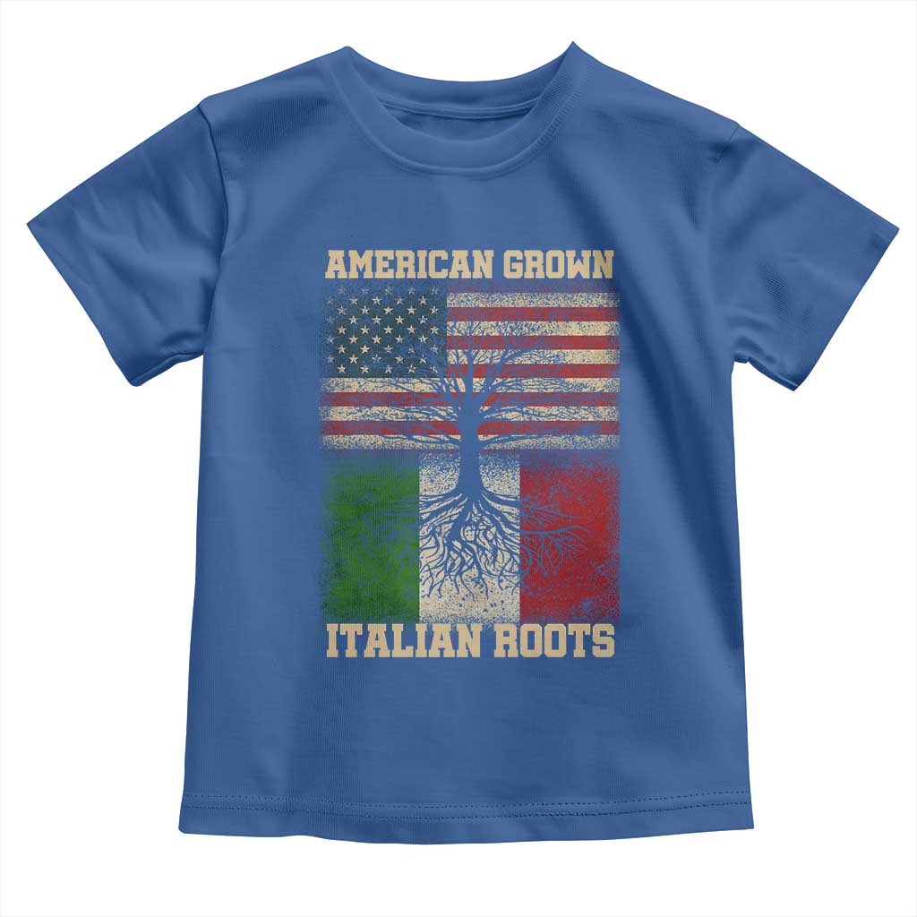 American Grown Italian Roots Toddler T Shirt USA Italy Flag Family Tree Italian - Wonder Print Shop