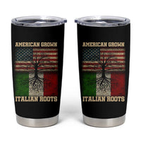 American Grown Italian Roots Tumbler Cup USA Italy Flag Family Tree Italian - Wonder Print Shop