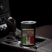 American Grown Italian Roots Tumbler Cup USA Italy Flag Family Tree Italian - Wonder Print Shop